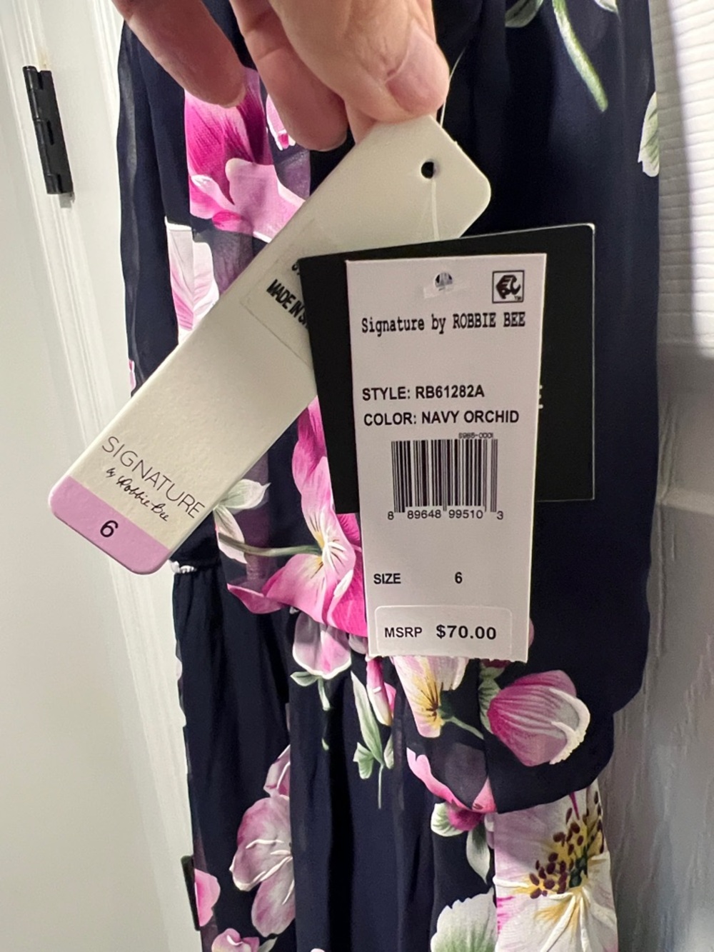 NWT Women's Robbie Bee Halter Maxi Dress with Floral Print, size 6 - Picture 6 of 8